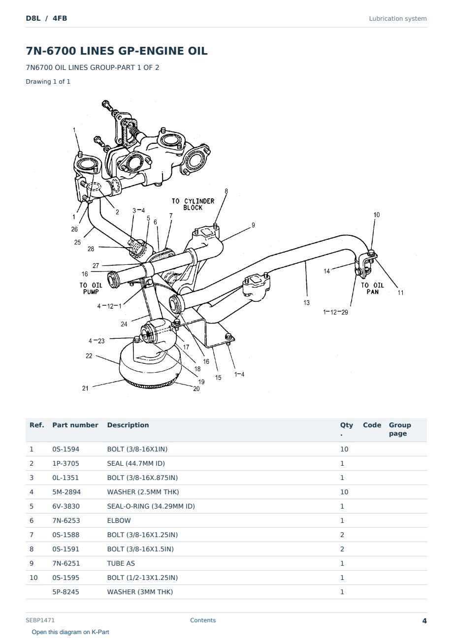 Caterpillar D8L S/N 4FB Partsbook SEBP1471 (English) - sample page 4 of 10 Caterpillar D8L S/N 4FB Partsbook SEBP1471 (English) - sample page 4 of 10