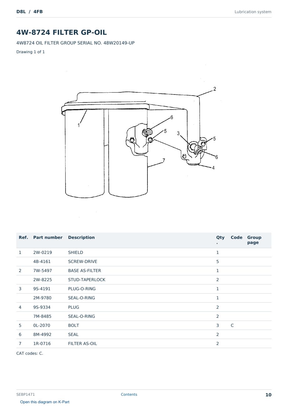 Caterpillar D8L S/N 4FB Partsbook SEBP1471 (English) - sample page 10 of 10 Caterpillar D8L S/N 4FB Partsbook SEBP1471 (English) - sample page 10 of 10