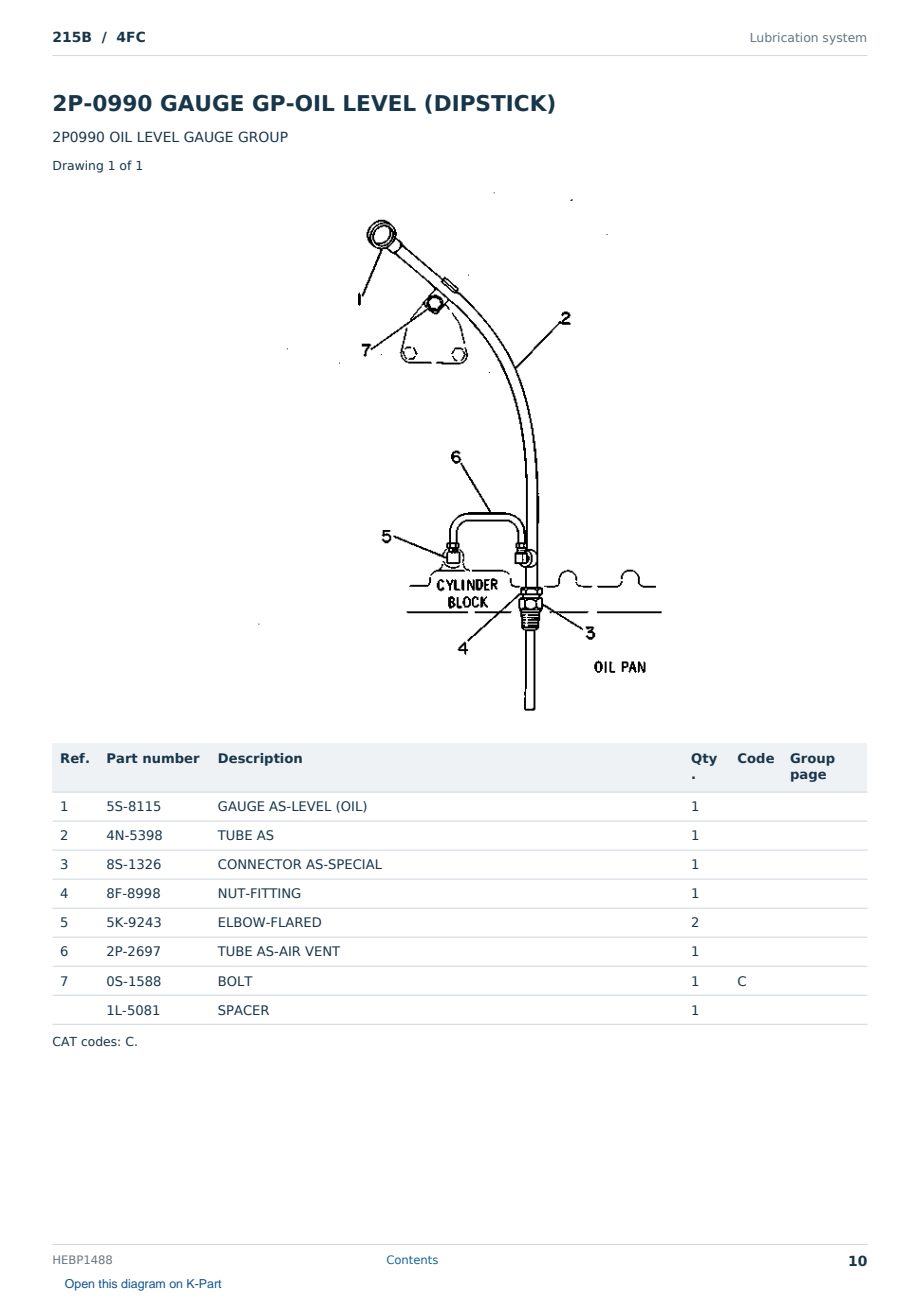 Caterpillar 215B S/N 4FC Partsbook HEBP1488 (English) - sample page 10 of 10 Caterpillar 215B S/N 4FC Partsbook HEBP1488 (English) - sample page 10 of 10