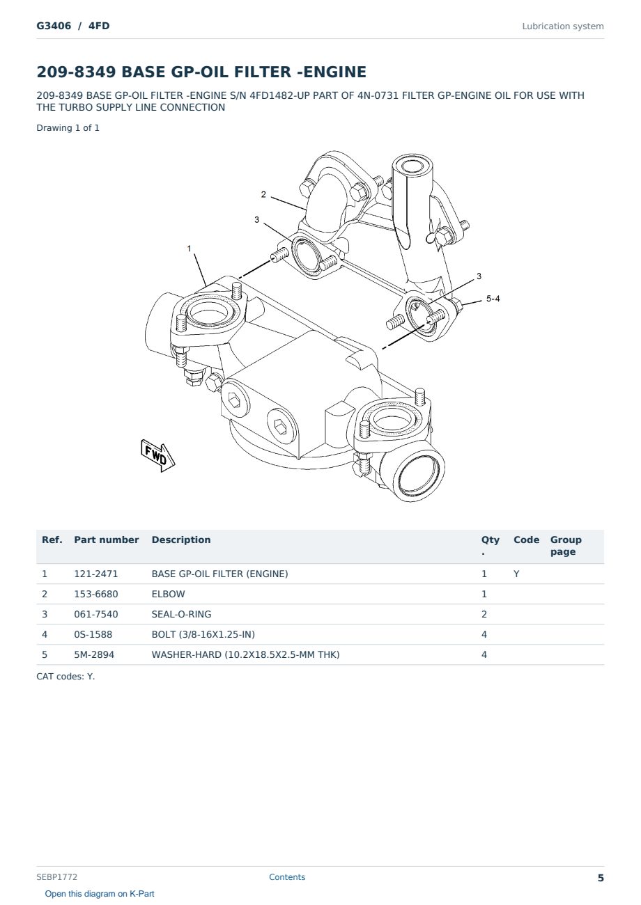 Caterpillar G3406 S/N 4FD Partsbook SEBP1772 (English) - sample page 5 of 10 Caterpillar G3406 S/N 4FD Partsbook SEBP1772 (English) - sample page 5 of 10