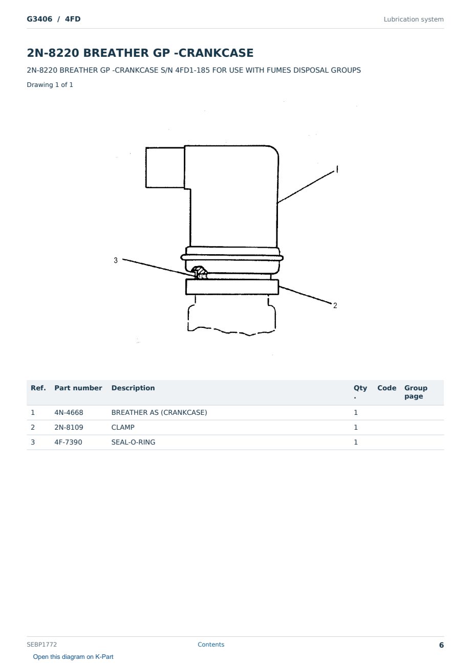 Caterpillar G3406 S/N 4FD Partsbook SEBP1772 (English) - sample page 6 of 10 Caterpillar G3406 S/N 4FD Partsbook SEBP1772 (English) - sample page 6 of 10