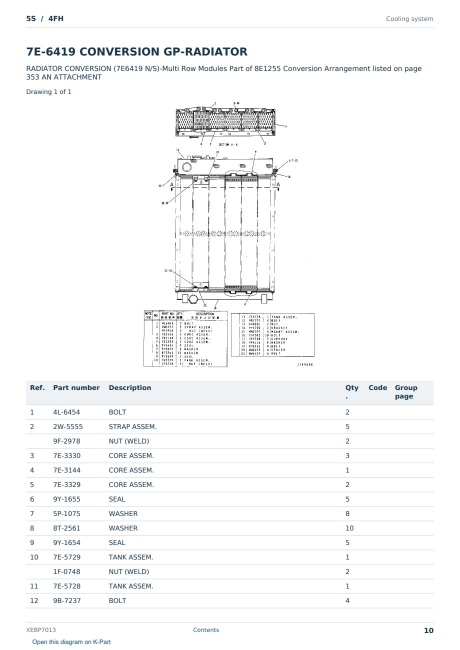 Caterpillar 5S S/N 4FH Partsbook XEBP7013 (English) - sample page 10 of 10 Caterpillar 5S S/N 4FH Partsbook XEBP7013 (English) - sample page 10 of 10