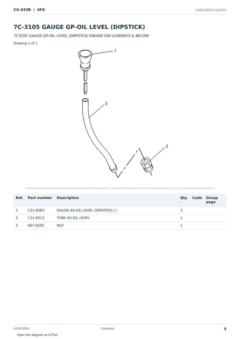 Caterpillar CS-433B S/N 4FK Partsbook KEBP0088 (English) - sample page 3 of 10 Caterpillar CS-433B S/N 4FK Partsbook KEBP0088 (English) - sample page 3 of 10