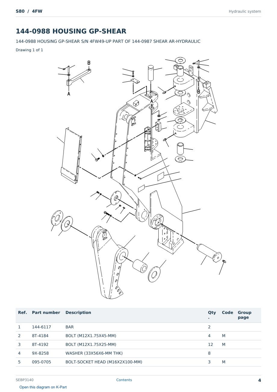 Caterpillar S80 S/N 4FW Partsbook SEBP3140 (English) - sample page 4 of 10 Caterpillar S80 S/N 4FW Partsbook SEBP3140 (English) - sample page 4 of 10