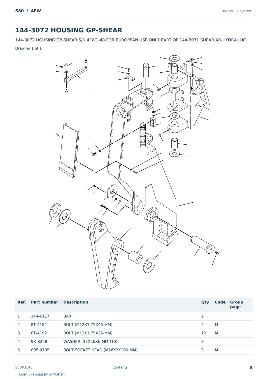 Caterpillar S80 S/N 4FW Partsbook SEBP3140 (English) - sample page 8 of 10 Caterpillar S80 S/N 4FW Partsbook SEBP3140 (English) - sample page 8 of 10