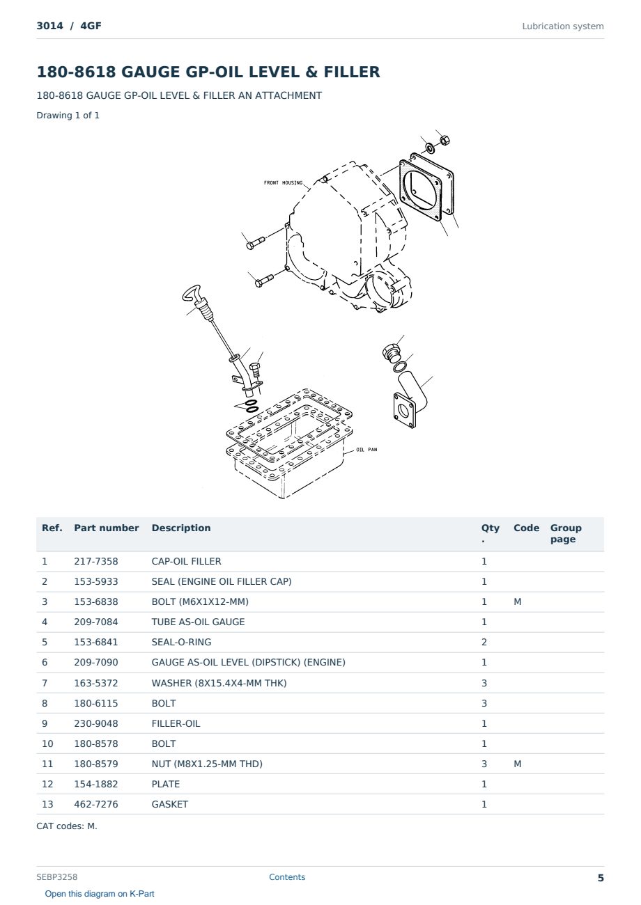 Caterpillar 3014 S/N 4GF Partsbook SEBP3258 (English) - sample page 5 of 10 Caterpillar 3014 S/N 4GF Partsbook SEBP3258 (English) - sample page 5 of 10