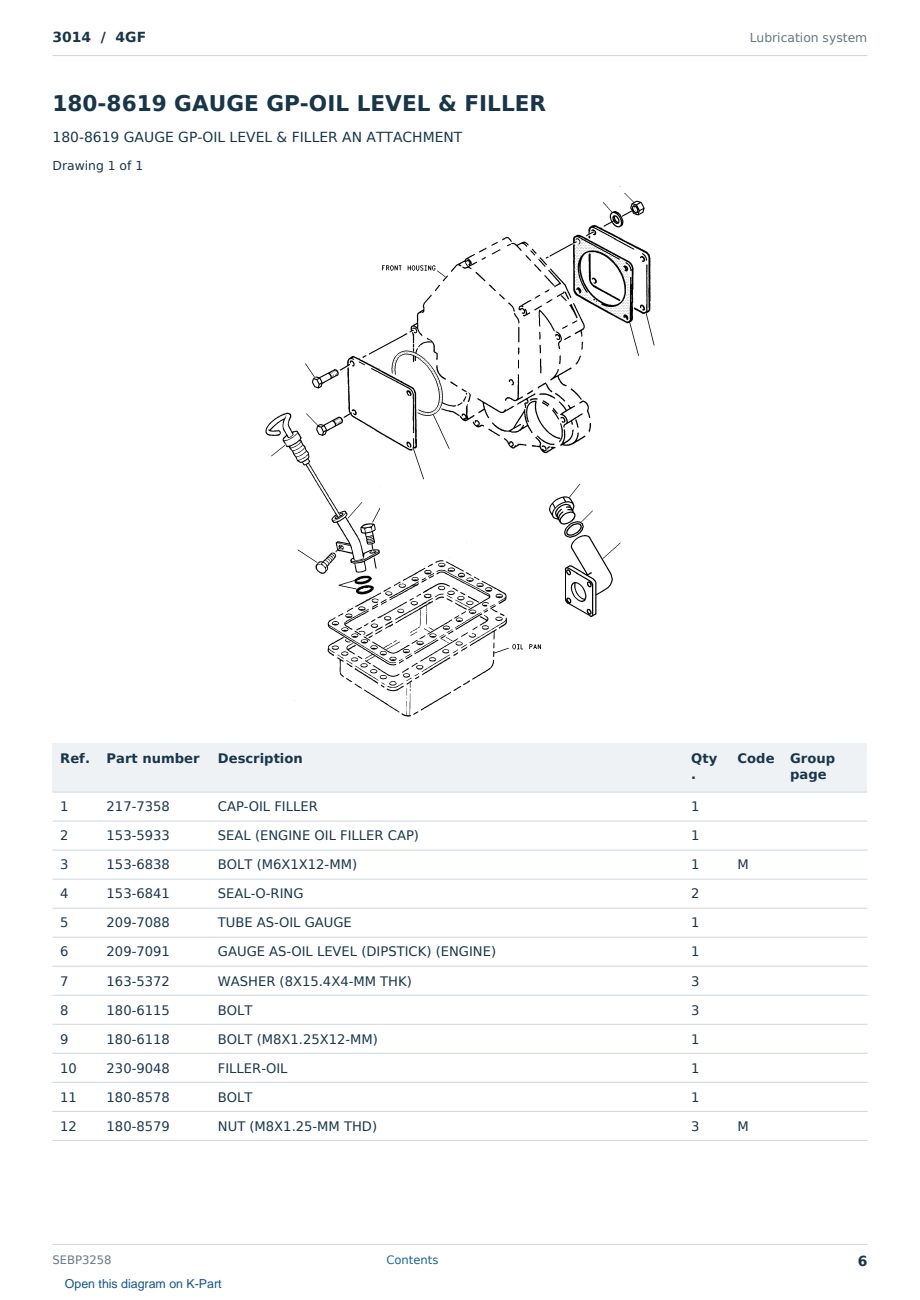 Caterpillar 3014 S/N 4GF Partsbook SEBP3258 (English) - sample page 6 of 10 Caterpillar 3014 S/N 4GF Partsbook SEBP3258 (English) - sample page 6 of 10