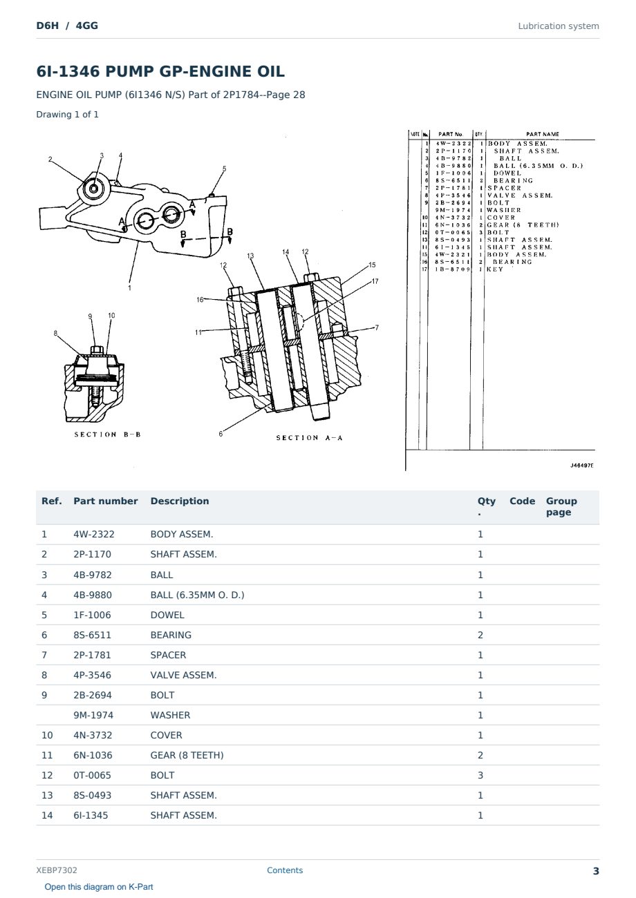 Caterpillar D6H S/N 4GG Partsbook XEBP7302 (English) - sample page 3 of 10 Caterpillar D6H S/N 4GG Partsbook XEBP7302 (English) - sample page 3 of 10