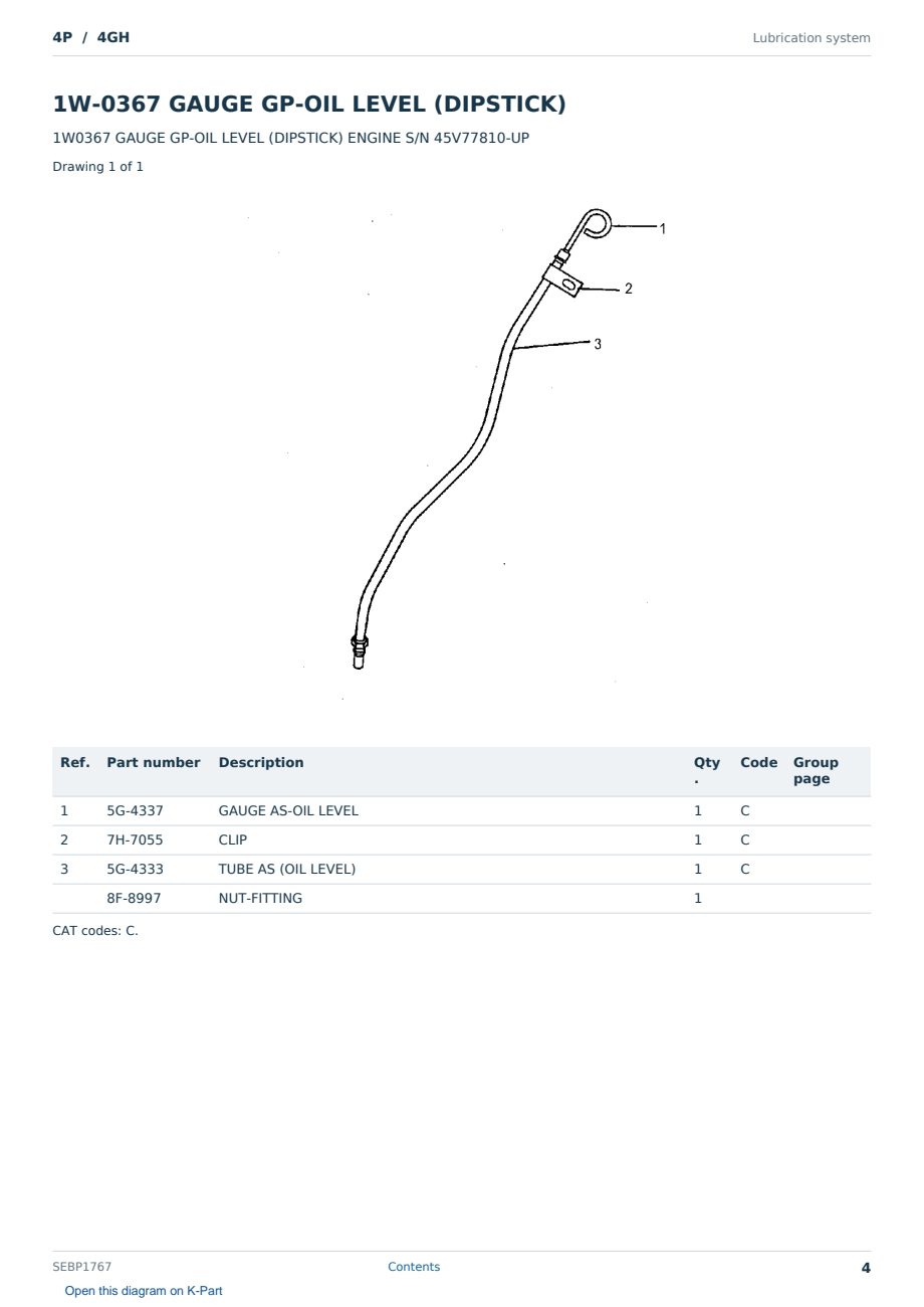 Caterpillar 4P S/N 4GH Partsbook SEBP1767 (English) - sample page 4 of 10 Caterpillar 4P S/N 4GH Partsbook SEBP1767 (English) - sample page 4 of 10