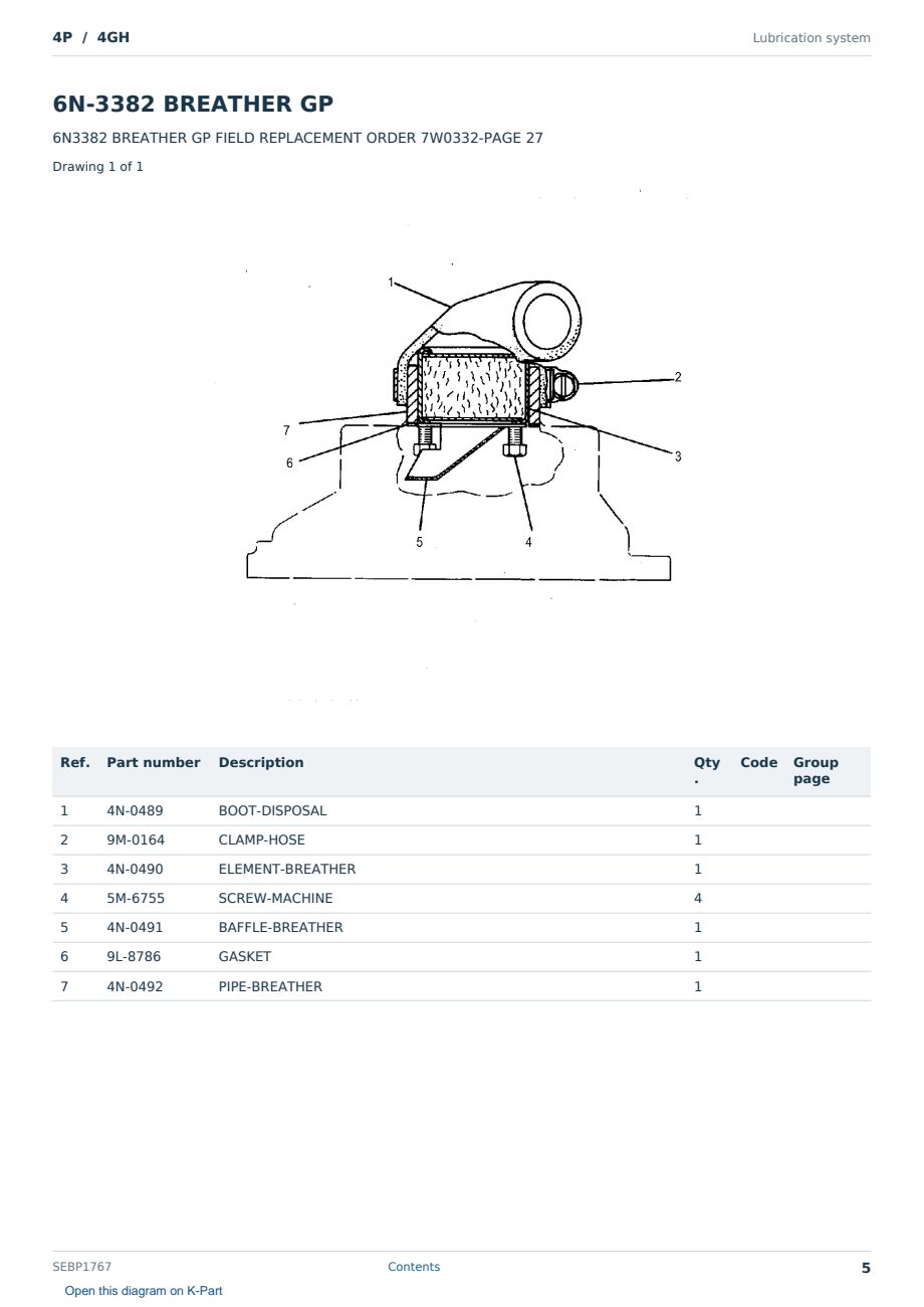 Caterpillar 4P S/N 4GH Partsbook SEBP1767 (English) - sample page 5 of 10 Caterpillar 4P S/N 4GH Partsbook SEBP1767 (English) - sample page 5 of 10