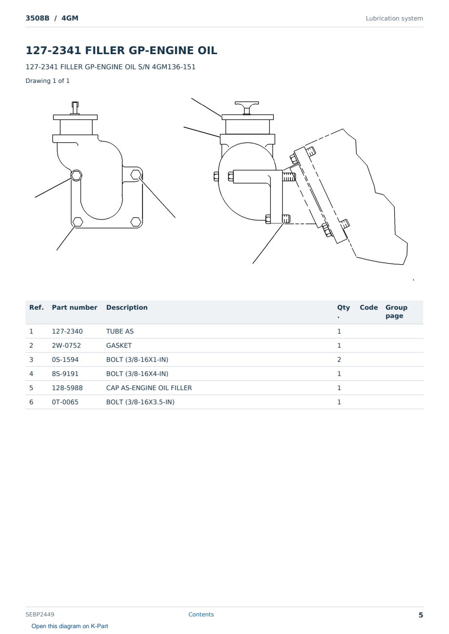 Caterpillar 3508B S/N 4GM Partsbook SEBP2449 (English) - sample page 5 of 10 Caterpillar 3508B S/N 4GM Partsbook SEBP2449 (English) - sample page 5 of 10