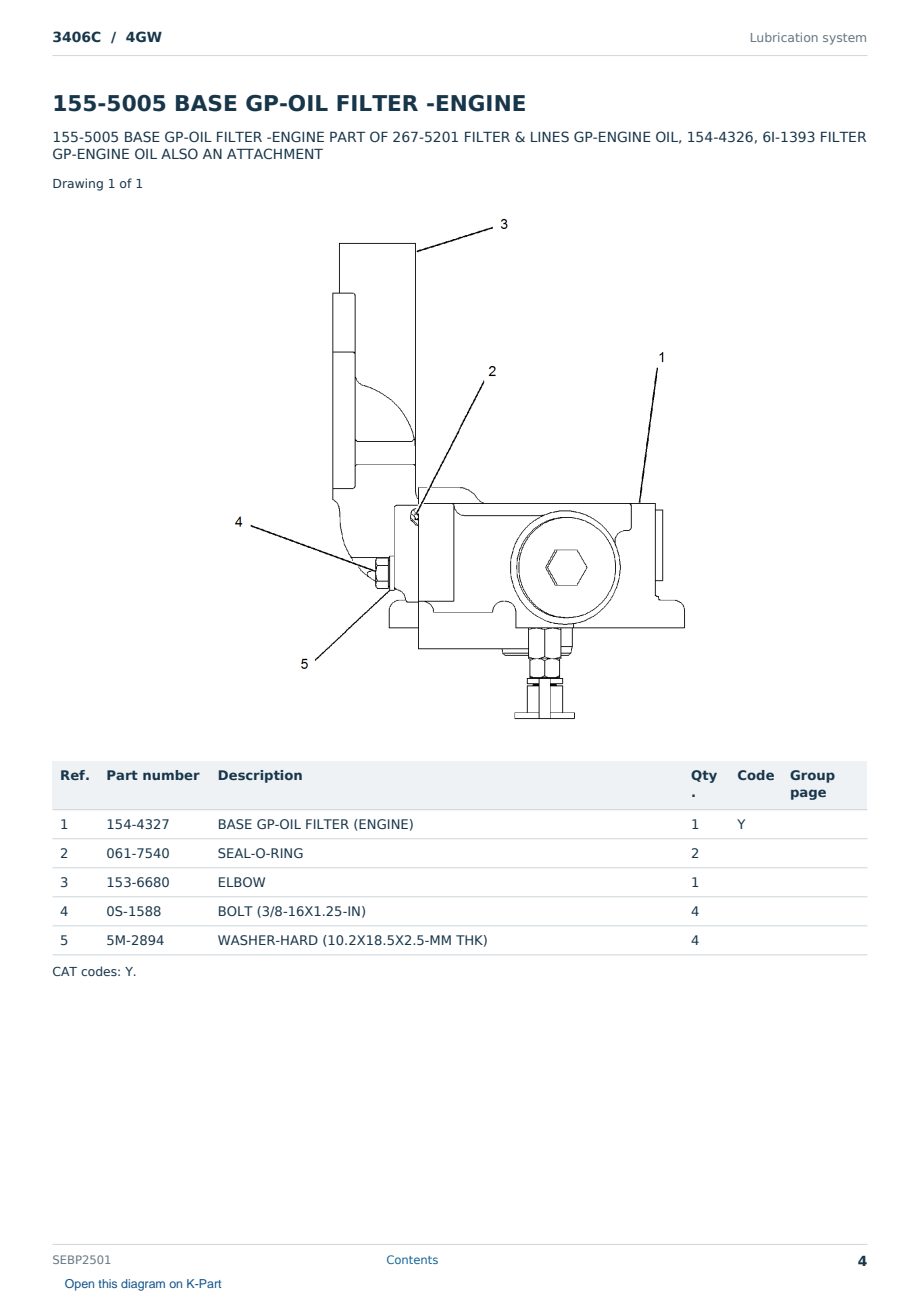 Caterpillar 3406C S/N 4GW Partsbook SEBP2501 (English) - sample page 4 of 10 Caterpillar 3406C S/N 4GW Partsbook SEBP2501 (English) - sample page 4 of 10