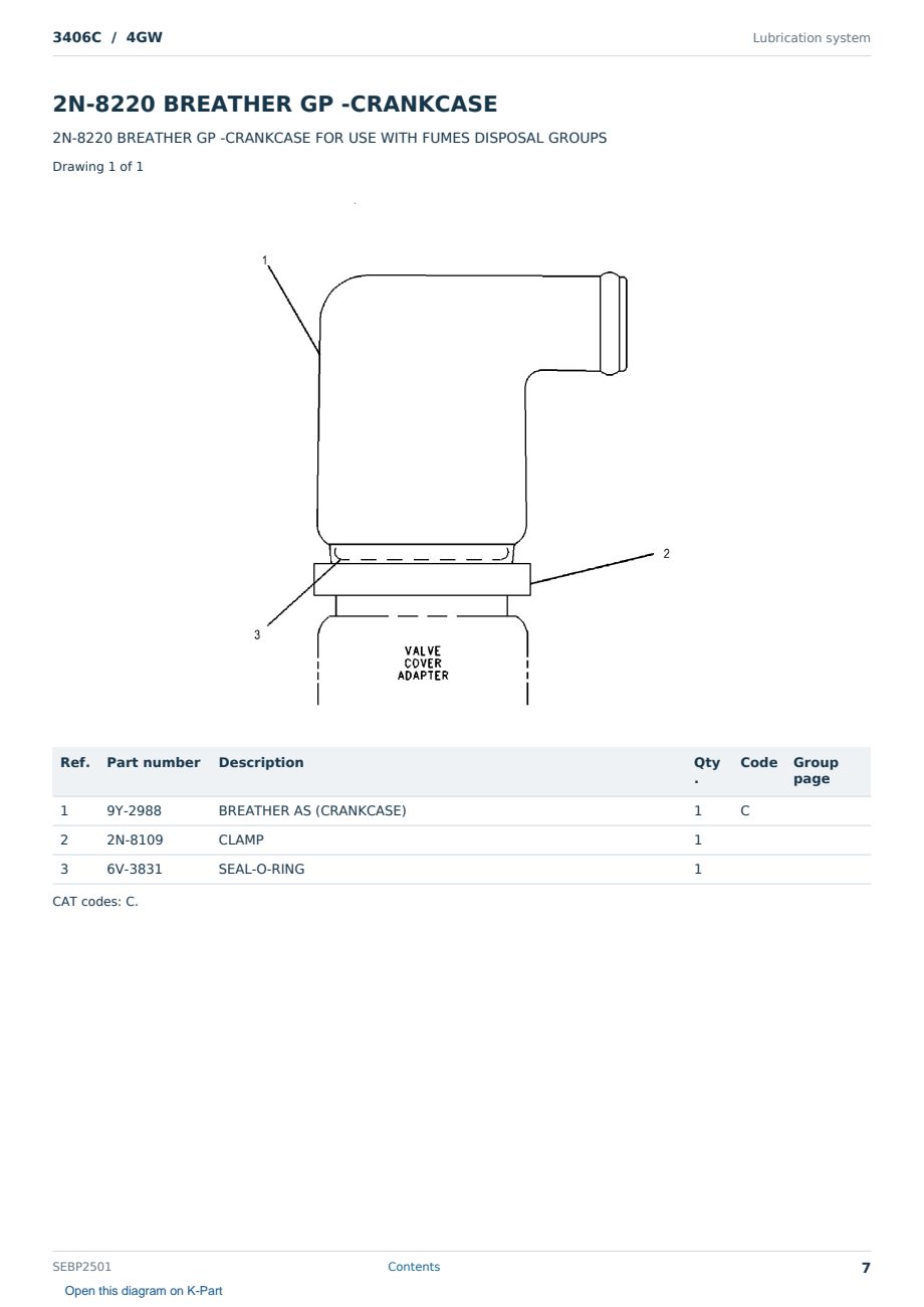 Caterpillar 3406C S/N 4GW Partsbook SEBP2501 (English) - sample page 7 of 10 Caterpillar 3406C S/N 4GW Partsbook SEBP2501 (English) - sample page 7 of 10