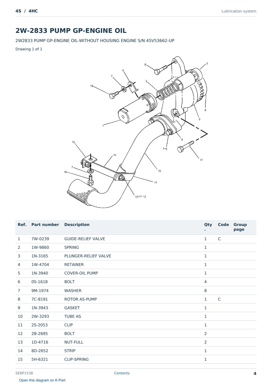 Caterpillar 4S S/N 4HC Partsbook SEBP1538 (English) - sample page 4 of 10 Caterpillar 4S S/N 4HC Partsbook SEBP1538 (English) - sample page 4 of 10