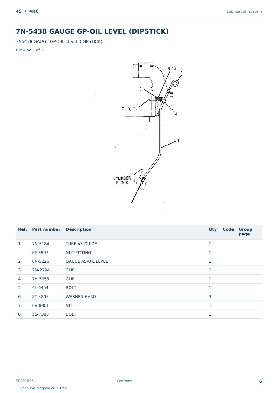 Caterpillar 4S S/N 4HC Partsbook SEBP1895 (English) - sample page 6 of 10 Caterpillar 4S S/N 4HC Partsbook SEBP1895 (English) - sample page 6 of 10