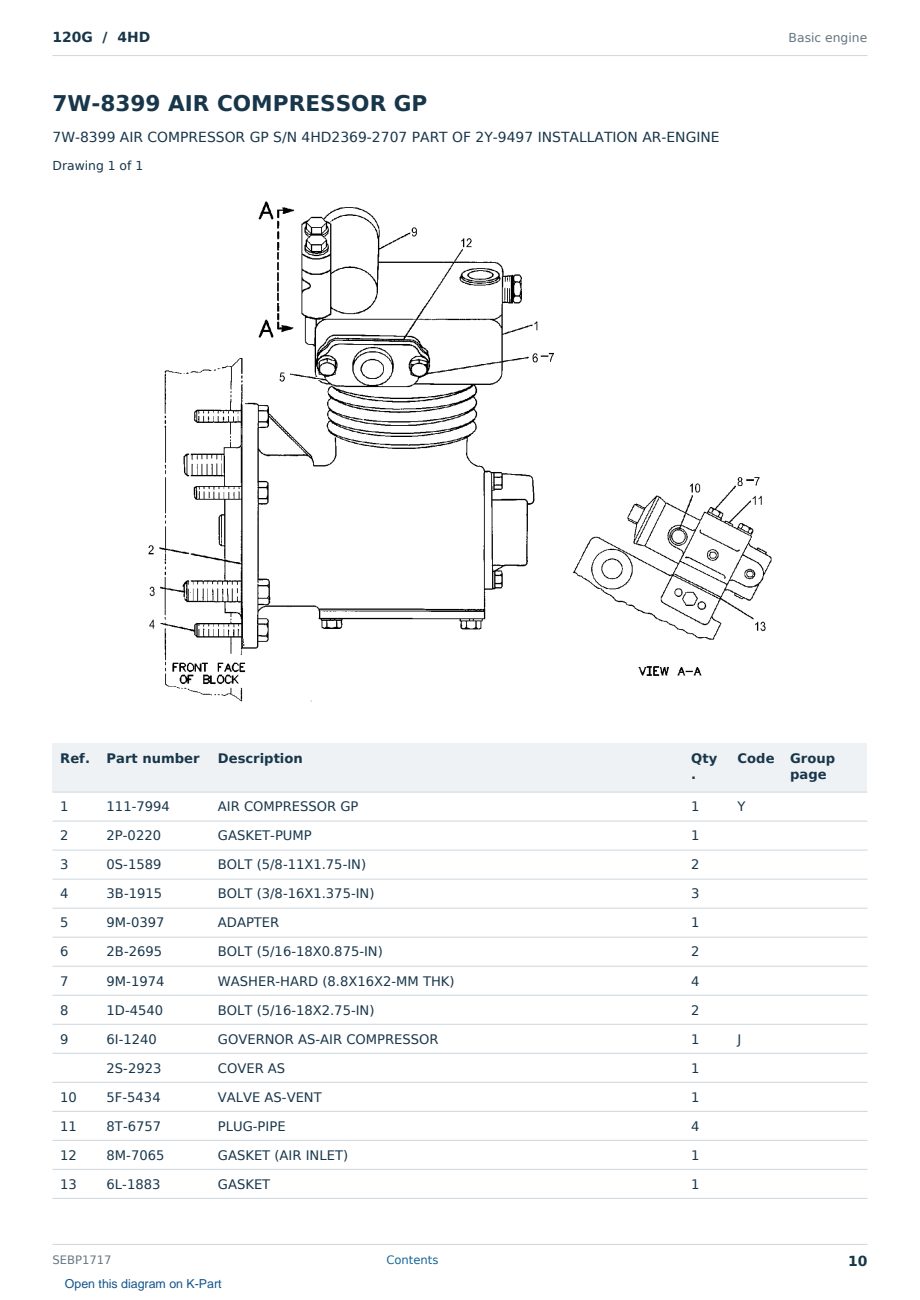 Caterpillar 120G S/N 4HD Partsbook SEBP1717 (English) - sample page 10 of 10 Caterpillar 120G S/N 4HD Partsbook SEBP1717 (English) - sample page 10 of 10