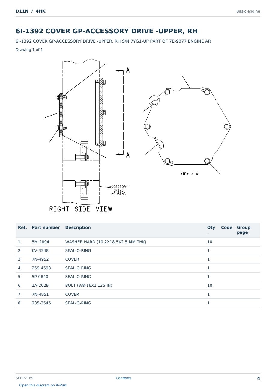Caterpillar D11N S/N 4HK Partsbook SEBP2169 (English) - sample page 4 of 10 Caterpillar D11N S/N 4HK Partsbook SEBP2169 (English) - sample page 4 of 10