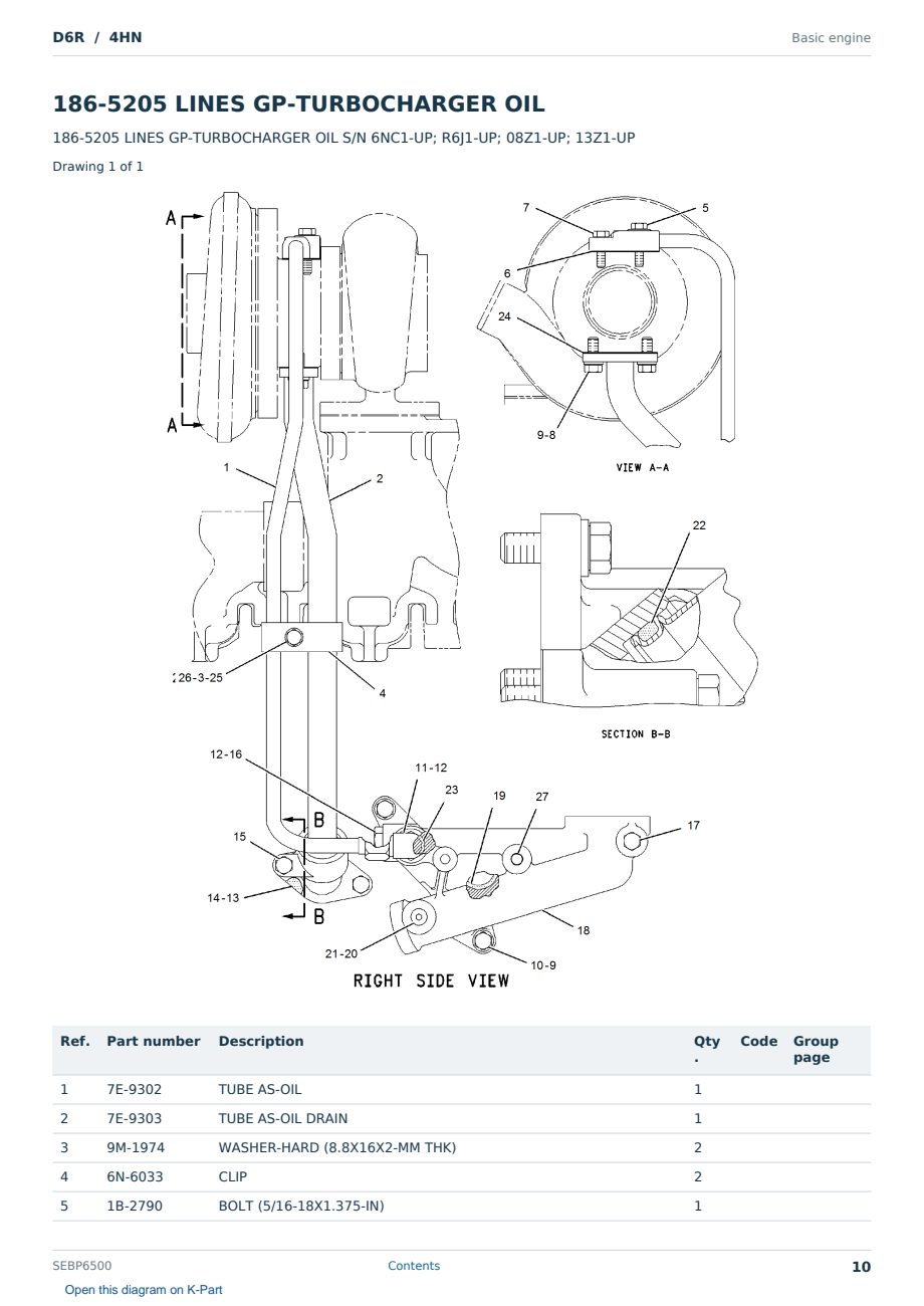 Caterpillar D6R S/N 4HN Partsbook SEBP6500 (English) - sample page 10 of 10 Caterpillar D6R S/N 4HN Partsbook SEBP6500 (English) - sample page 10 of 10