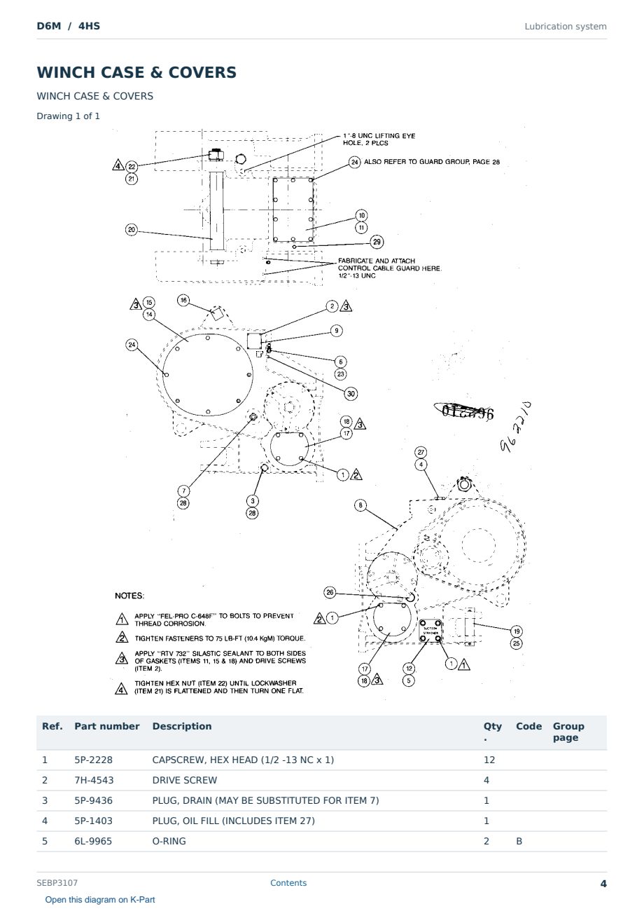 Caterpillar D6M S/N 4HS Partsbook SEBP3107 (English) - sample page 4 of 10 Caterpillar D6M S/N 4HS Partsbook SEBP3107 (English) - sample page 4 of 10