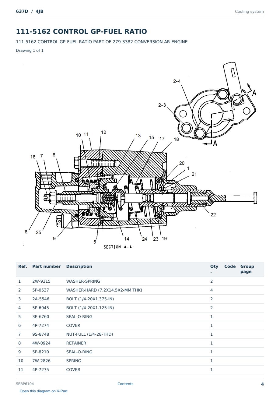 Caterpillar 637D S/N 4JB Partsbook SEBP6104 (English) - sample page 4 of 10 Caterpillar 637D S/N 4JB Partsbook SEBP6104 (English) - sample page 4 of 10
