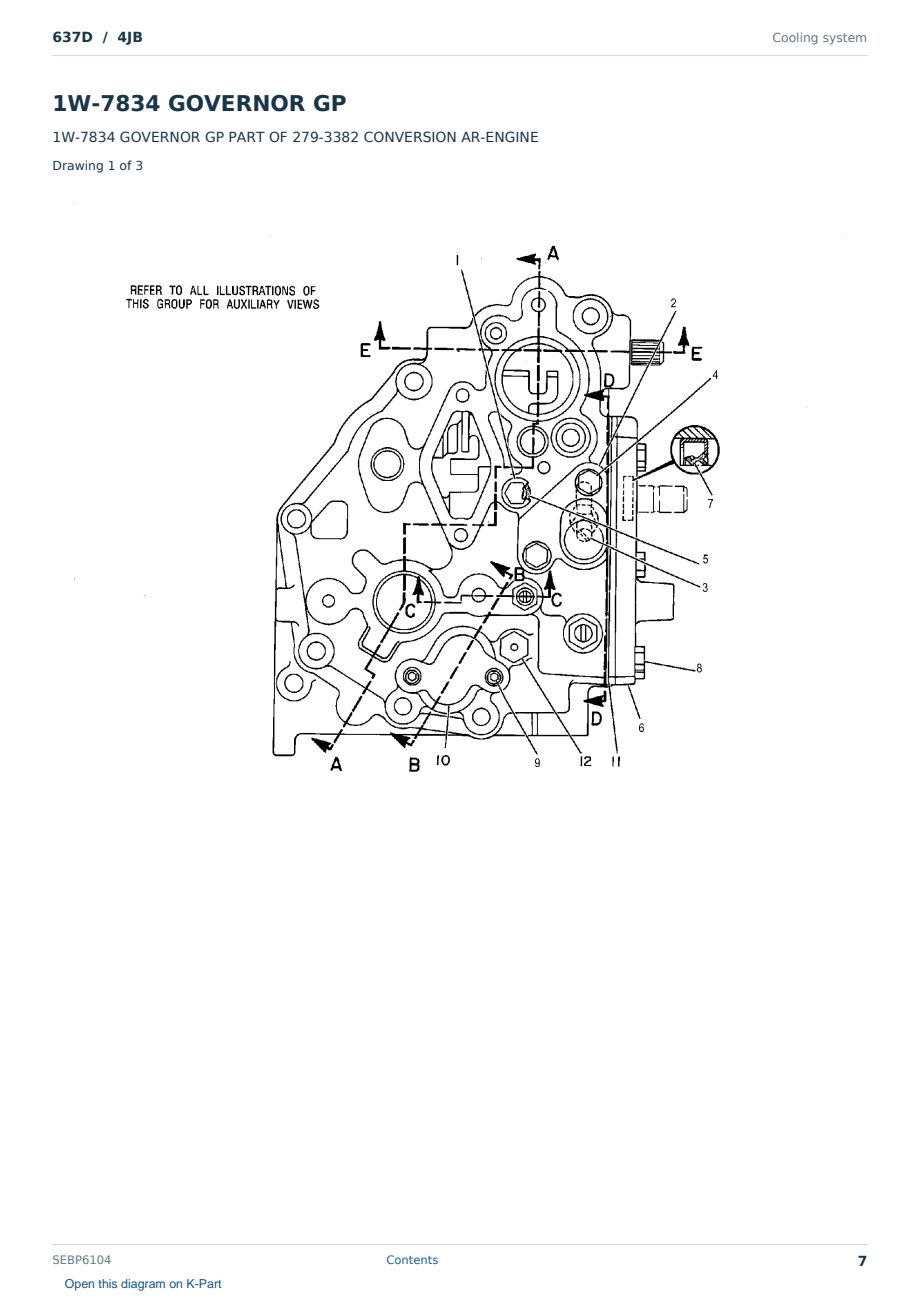 Caterpillar 637D S/N 4JB Partsbook SEBP6104 (English) - sample page 7 of 10 Caterpillar 637D S/N 4JB Partsbook SEBP6104 (English) - sample page 7 of 10