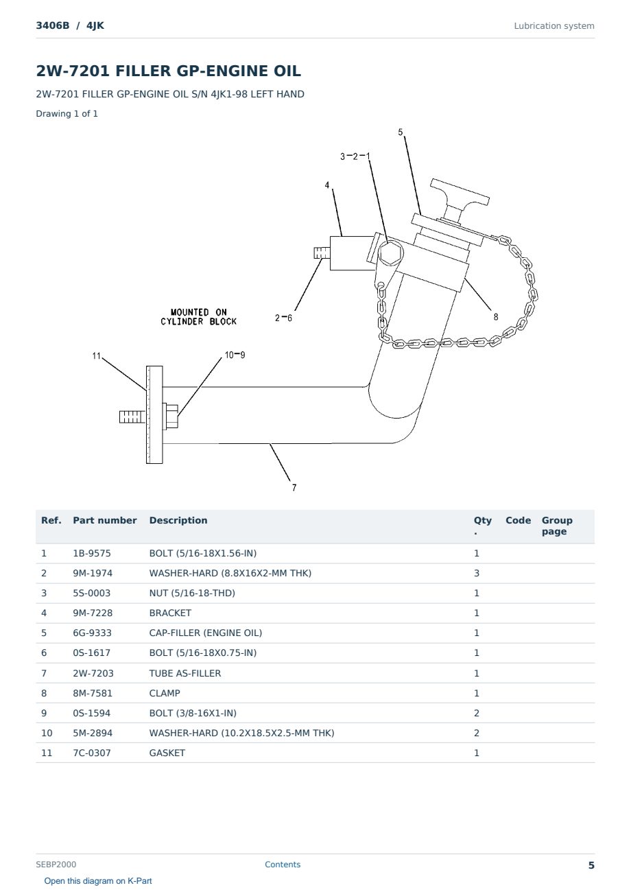 Caterpillar 3406B S/N 4JK Partsbook SEBP2000 (English) - sample page 5 of 10 Caterpillar 3406B S/N 4JK Partsbook SEBP2000 (English) - sample page 5 of 10