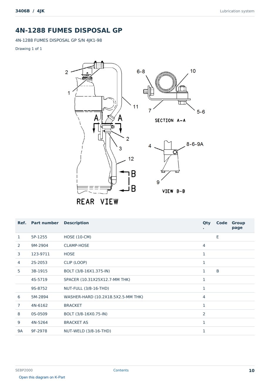 Caterpillar 3406B S/N 4JK Partsbook SEBP2000 (English) - sample page 10 of 10 Caterpillar 3406B S/N 4JK Partsbook SEBP2000 (English) - sample page 10 of 10