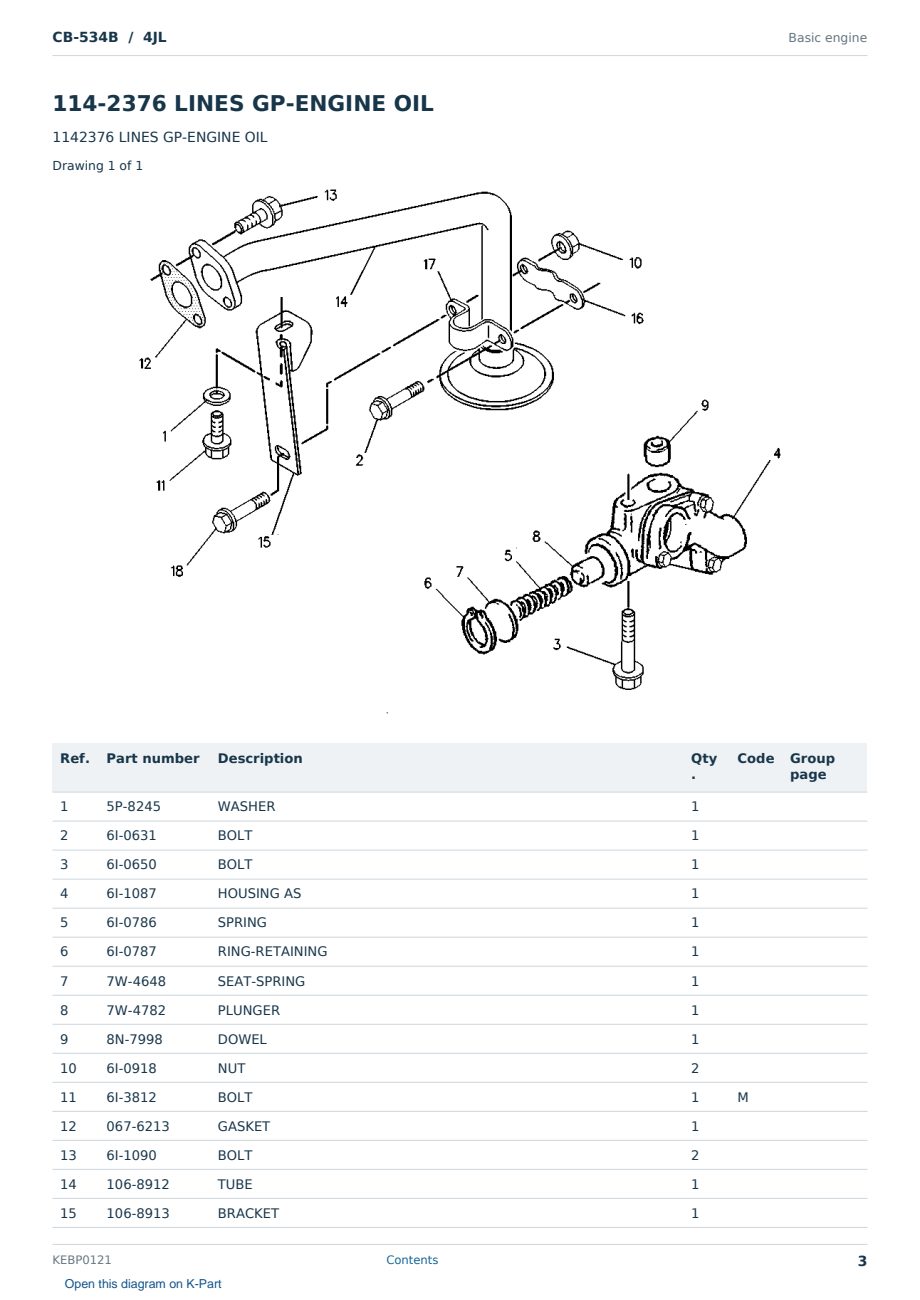Caterpillar CB-534B S/N 4JL Partsbook KEBP0121 (English) - sample page 3 of 10 Caterpillar CB-534B S/N 4JL Partsbook KEBP0121 (English) - sample page 3 of 10