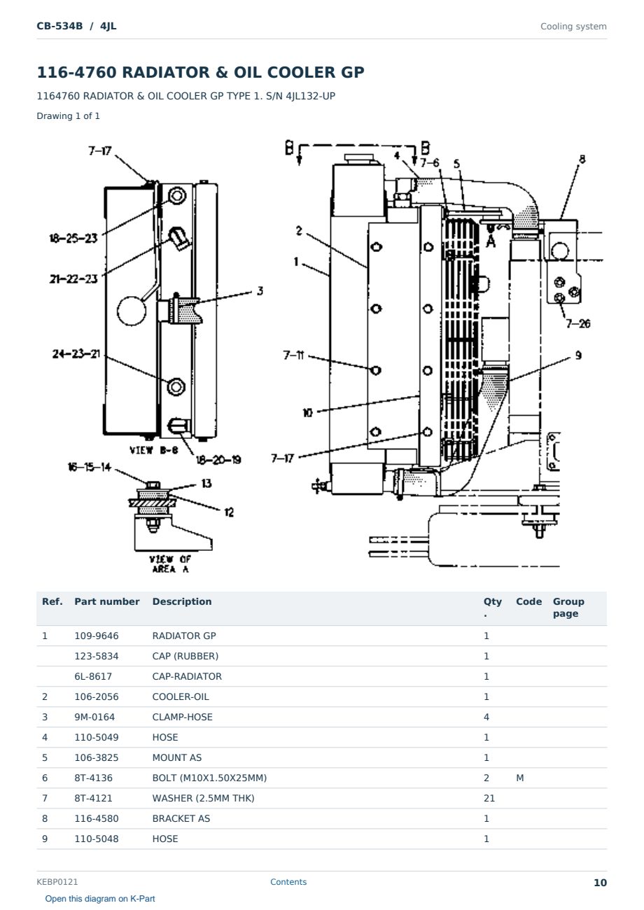 Caterpillar CB-534B S/N 4JL Partsbook KEBP0121 (English) - sample page 10 of 10 Caterpillar CB-534B S/N 4JL Partsbook KEBP0121 (English) - sample page 10 of 10