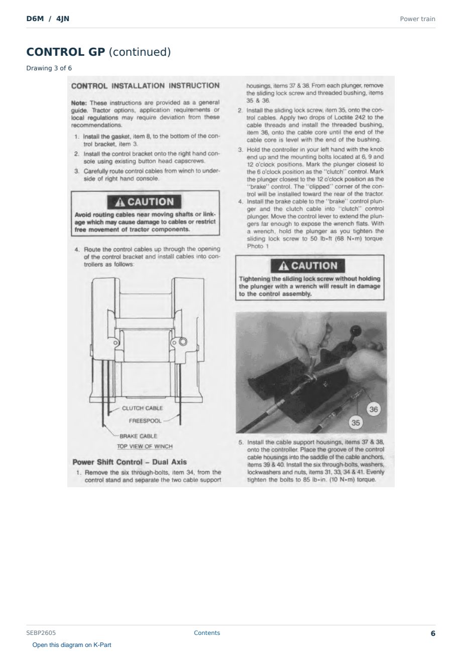 Caterpillar D6M S/N 4JN Partsbook SEBP2605 (English) - sample page 6 of 10 Caterpillar D6M S/N 4JN Partsbook SEBP2605 (English) - sample page 6 of 10
