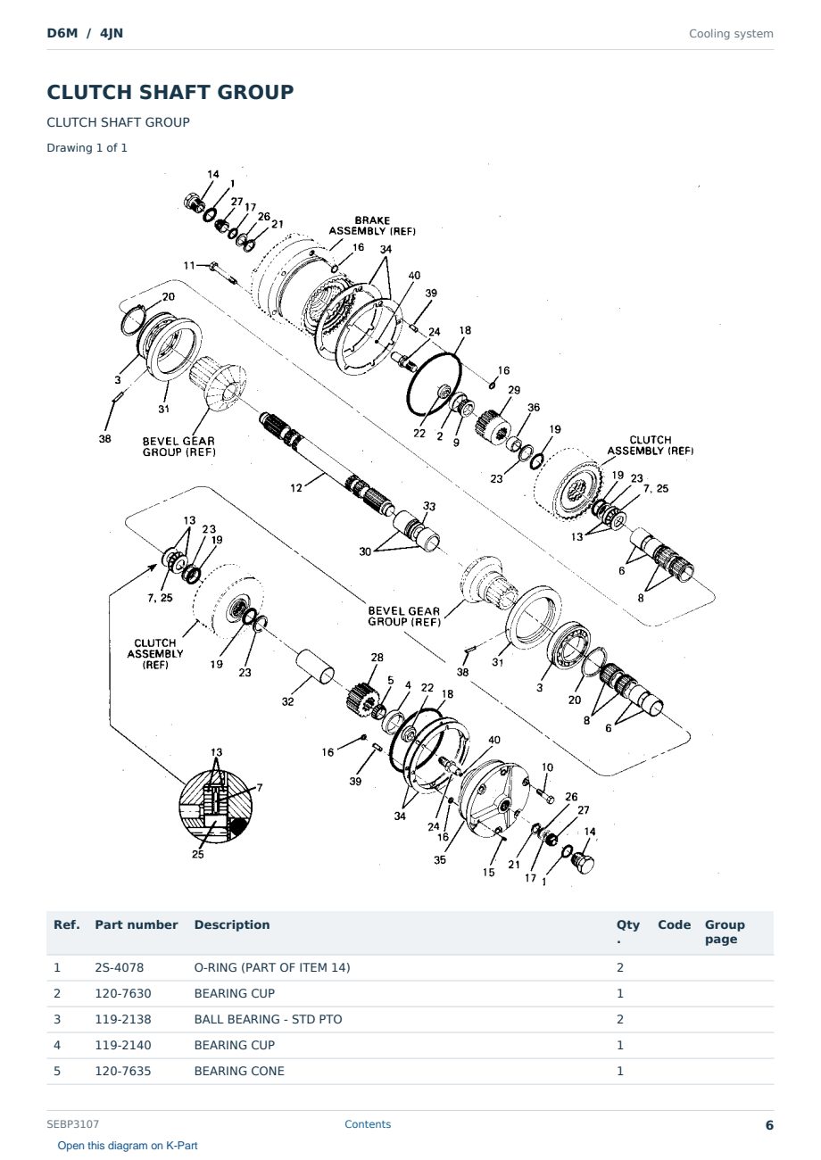 Caterpillar D6M S/N 4JN Partsbook SEBP3107 (English) - sample page 6 of 10 Caterpillar D6M S/N 4JN Partsbook SEBP3107 (English) - sample page 6 of 10