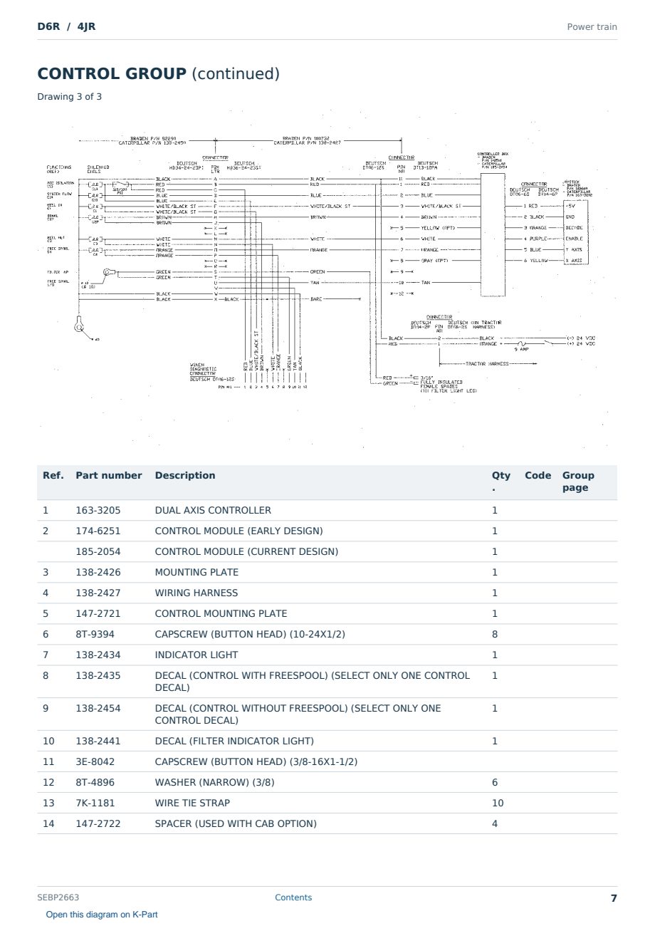 Caterpillar D6R S/N 4JR Partsbook SEBP2663 (English) - sample page 7 of 10 Caterpillar D6R S/N 4JR Partsbook SEBP2663 (English) - sample page 7 of 10