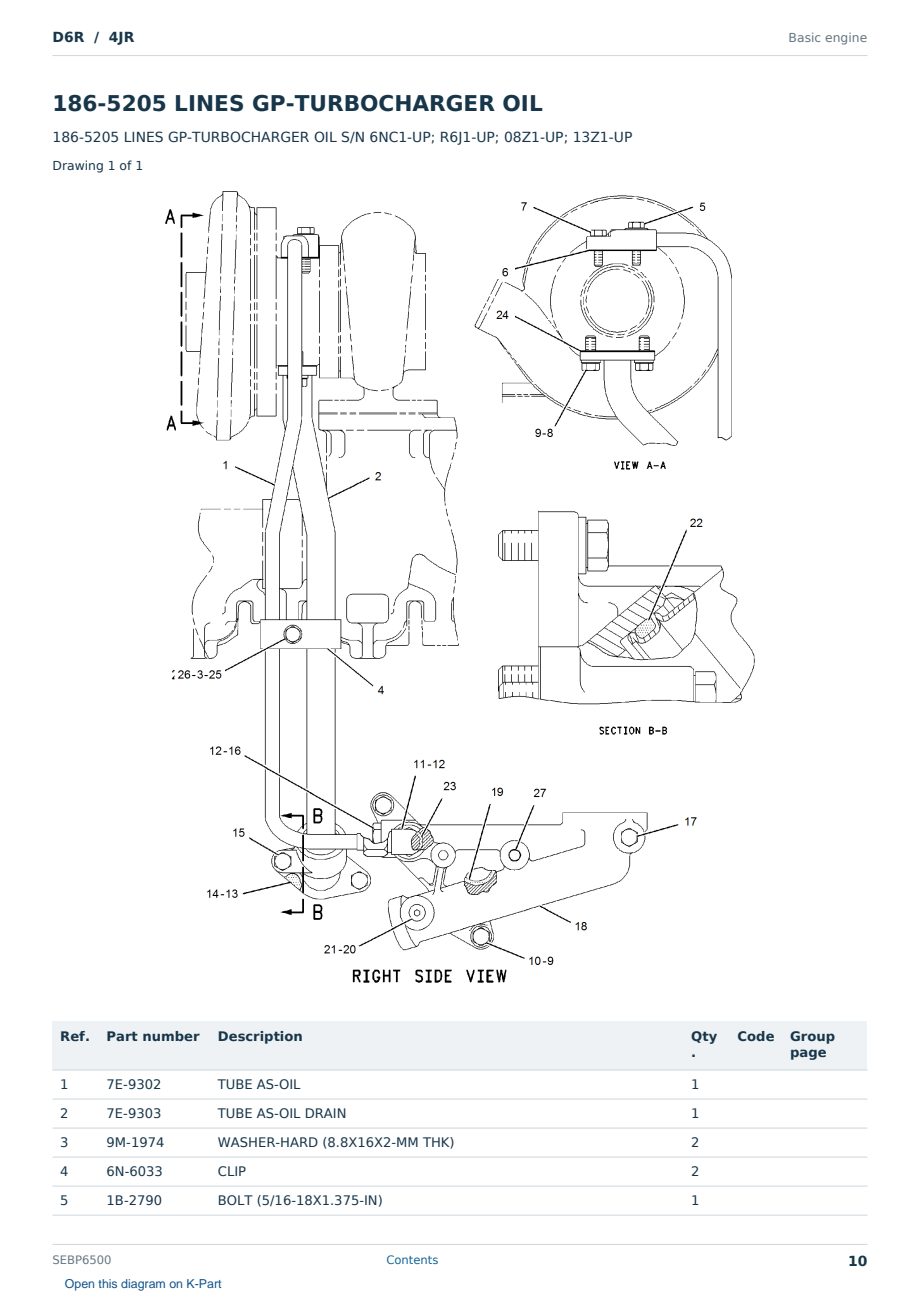 Caterpillar D6R S/N 4JR Partsbook SEBP6500 (English) - sample page 10 of 10 Caterpillar D6R S/N 4JR Partsbook SEBP6500 (English) - sample page 10 of 10