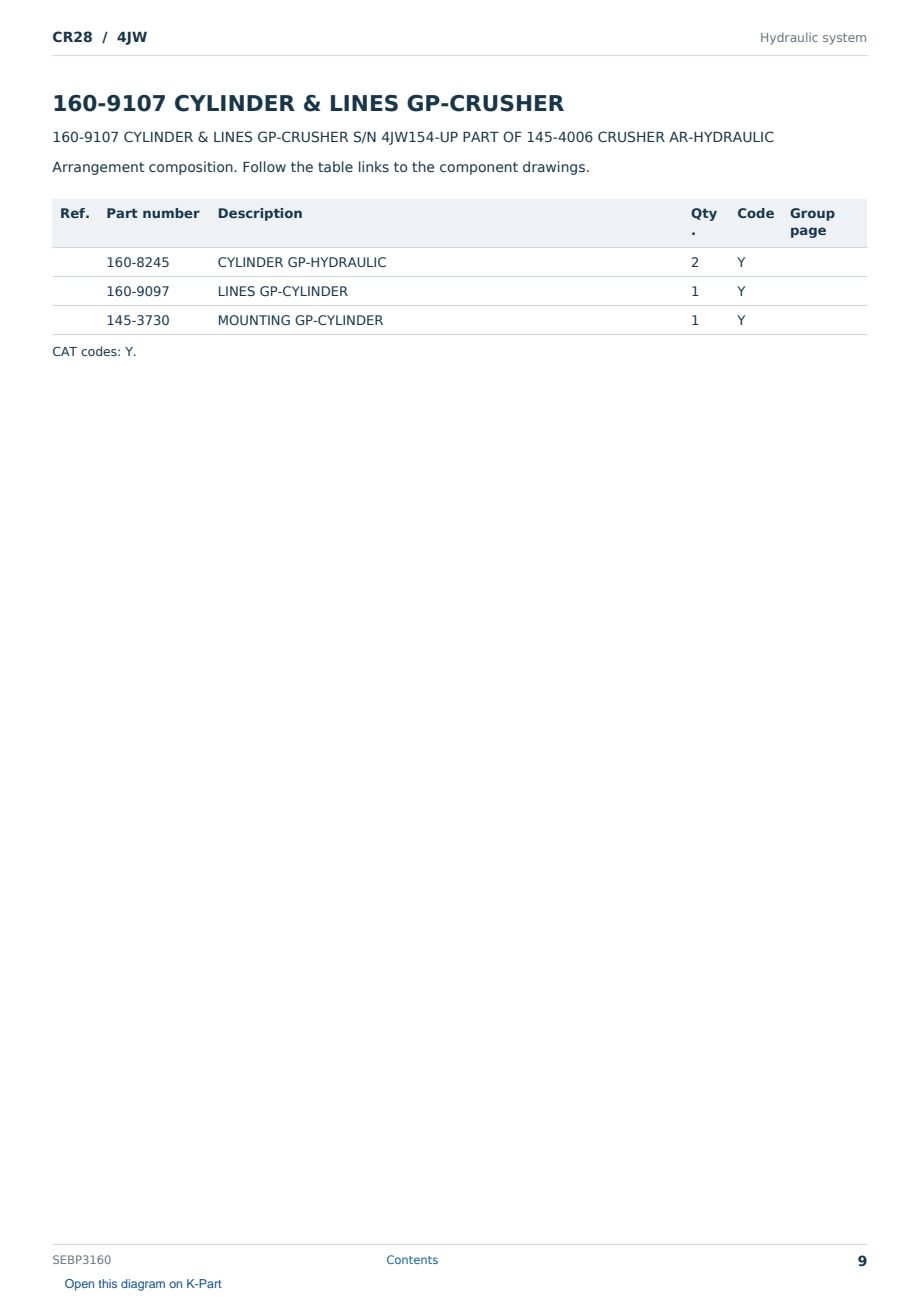 Caterpillar CR28 S/N 4JW Partsbook SEBP3160 (English) - sample page 9 of 10 Caterpillar CR28 S/N 4JW Partsbook SEBP3160 (English) - sample page 9 of 10