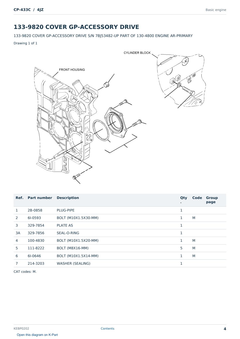 Caterpillar CP-433C S/N 4JZ Partsbook KEBP0202 (English) - sample page 4 of 10 Caterpillar CP-433C S/N 4JZ Partsbook KEBP0202 (English) - sample page 4 of 10