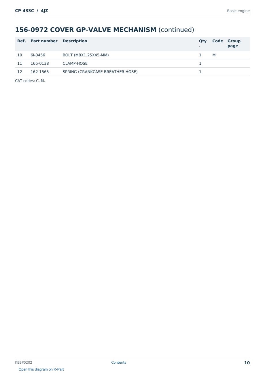 Caterpillar CP-433C S/N 4JZ Partsbook KEBP0202 (English) - sample page 10 of 10 Caterpillar CP-433C S/N 4JZ Partsbook KEBP0202 (English) - sample page 10 of 10