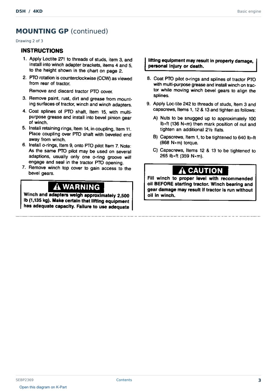 Caterpillar D5H S/N 4KD Partsbook SEBP2369 (English) - sample page 3 of 10 Caterpillar D5H S/N 4KD Partsbook SEBP2369 (English) - sample page 3 of 10