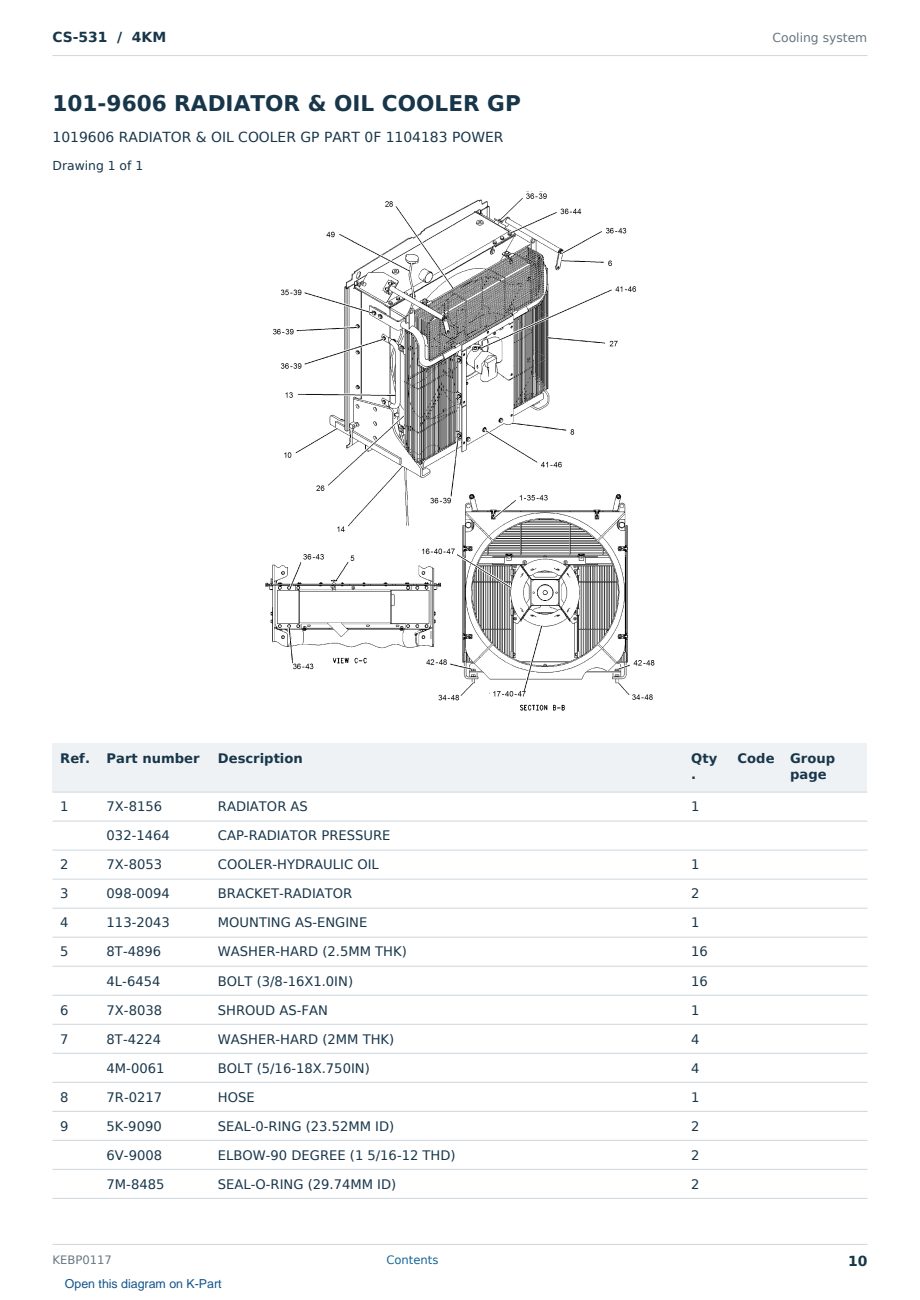 Caterpillar CS-531 S/N 4KM Partsbook KEBP0117 (English) - sample page 10 of 10 Caterpillar CS-531 S/N 4KM Partsbook KEBP0117 (English) - sample page 10 of 10