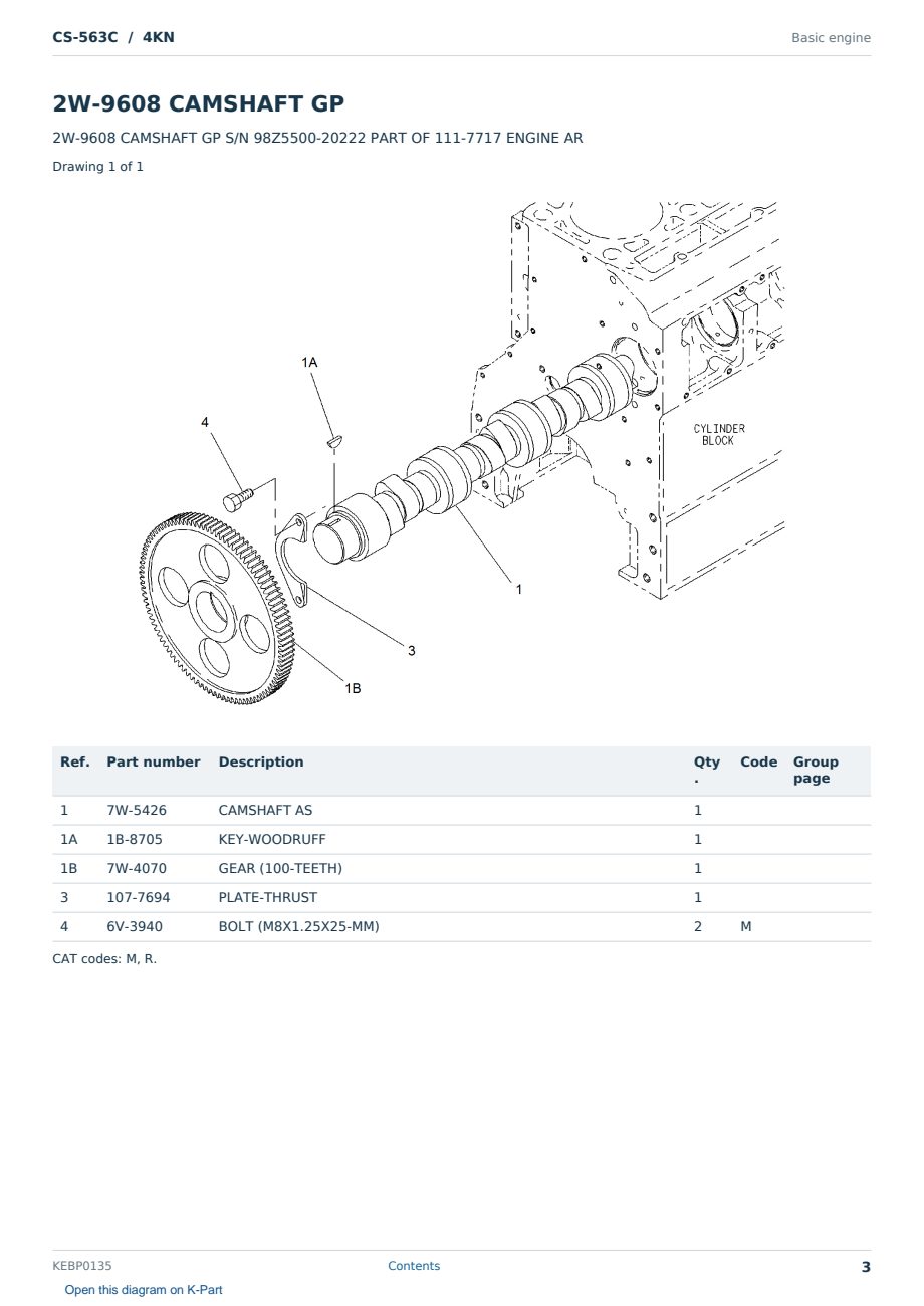 Caterpillar CS-563C S/N 4KN Partsbook KEBP0135 (English) - sample page 3 of 10 Caterpillar CS-563C S/N 4KN Partsbook KEBP0135 (English) - sample page 3 of 10