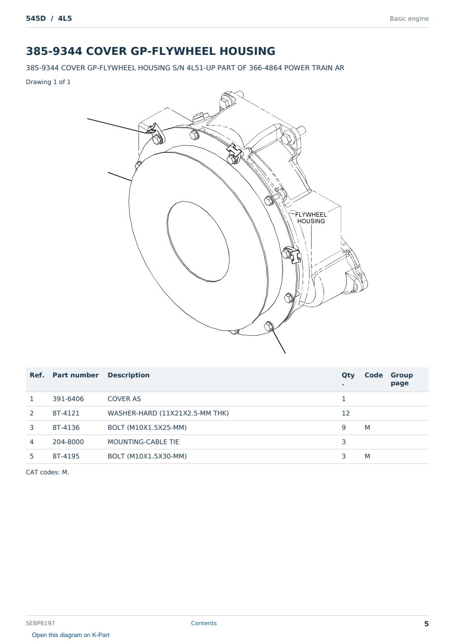 Caterpillar 545D S/N 4L5 Partsbook SEBP6197 (English) - sample page 5 of 10 Caterpillar 545D S/N 4L5 Partsbook SEBP6197 (English) - sample page 5 of 10