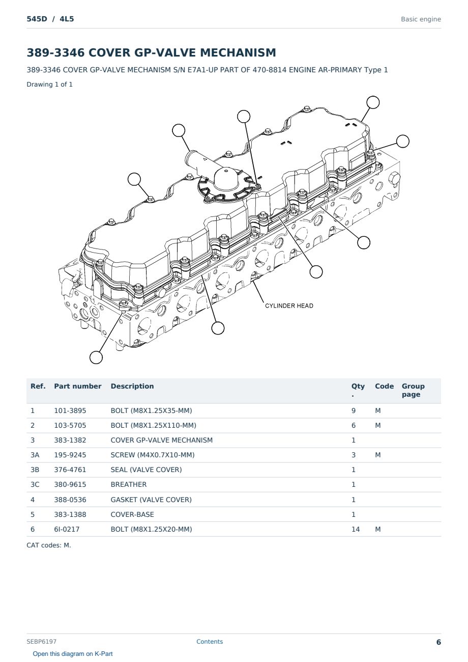 Caterpillar 545D S/N 4L5 Partsbook SEBP6197 (English) - sample page 6 of 10 Caterpillar 545D S/N 4L5 Partsbook SEBP6197 (English) - sample page 6 of 10