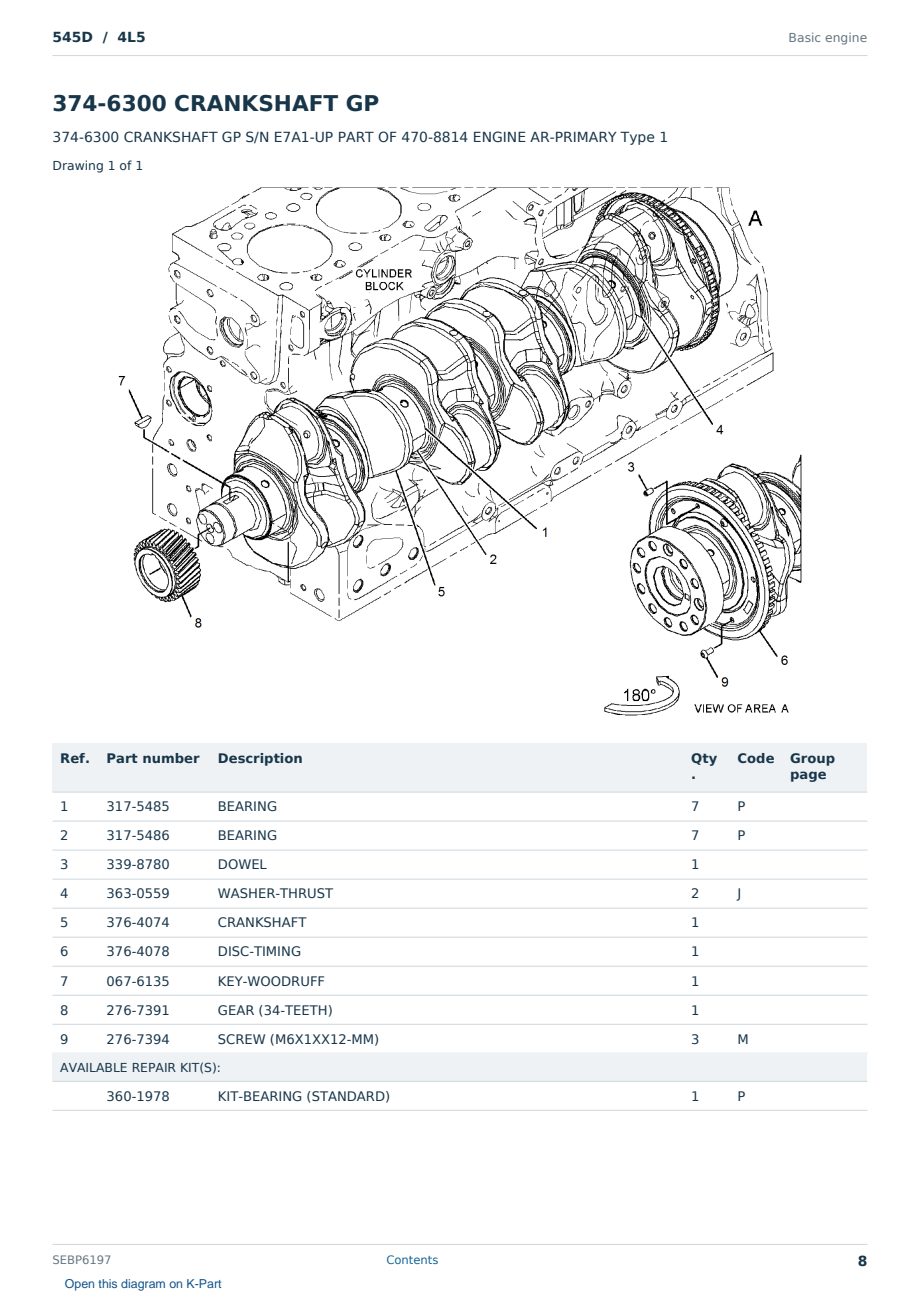 Caterpillar 545D S/N 4L5 Partsbook SEBP6197 (English) - sample page 8 of 10 Caterpillar 545D S/N 4L5 Partsbook SEBP6197 (English) - sample page 8 of 10