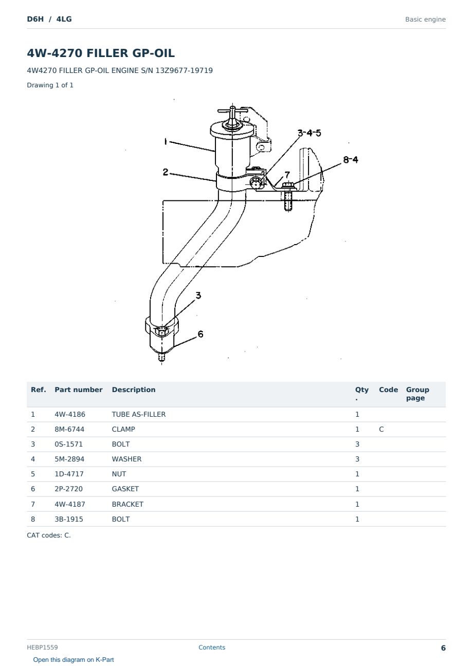 Caterpillar D6H S/N 4LG Partsbook HEBP1559 (English) - sample page 6 of 10 Caterpillar D6H S/N 4LG Partsbook HEBP1559 (English) - sample page 6 of 10