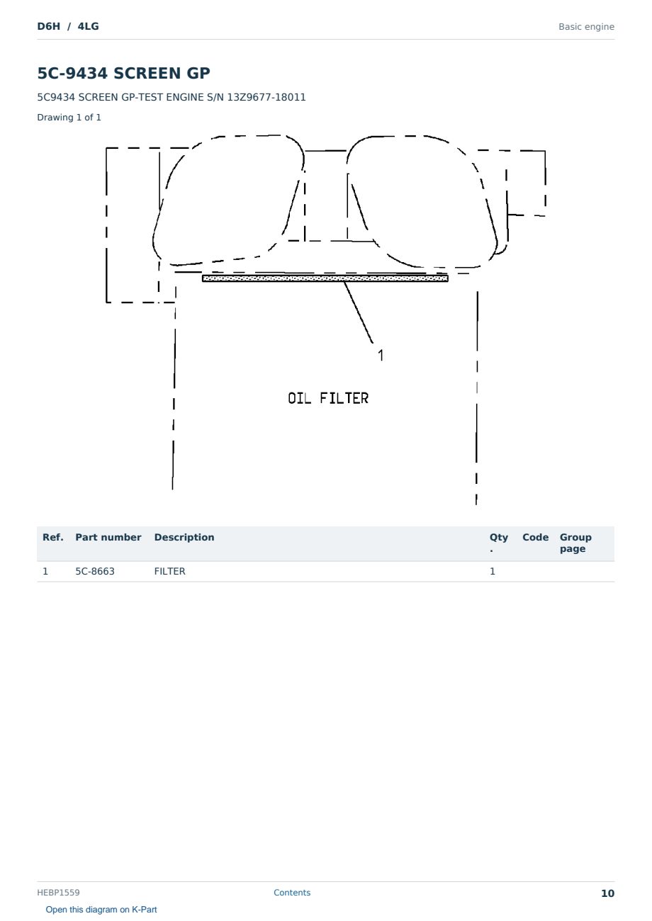 Caterpillar D6H S/N 4LG Partsbook HEBP1559 (English) - sample page 10 of 10 Caterpillar D6H S/N 4LG Partsbook HEBP1559 (English) - sample page 10 of 10