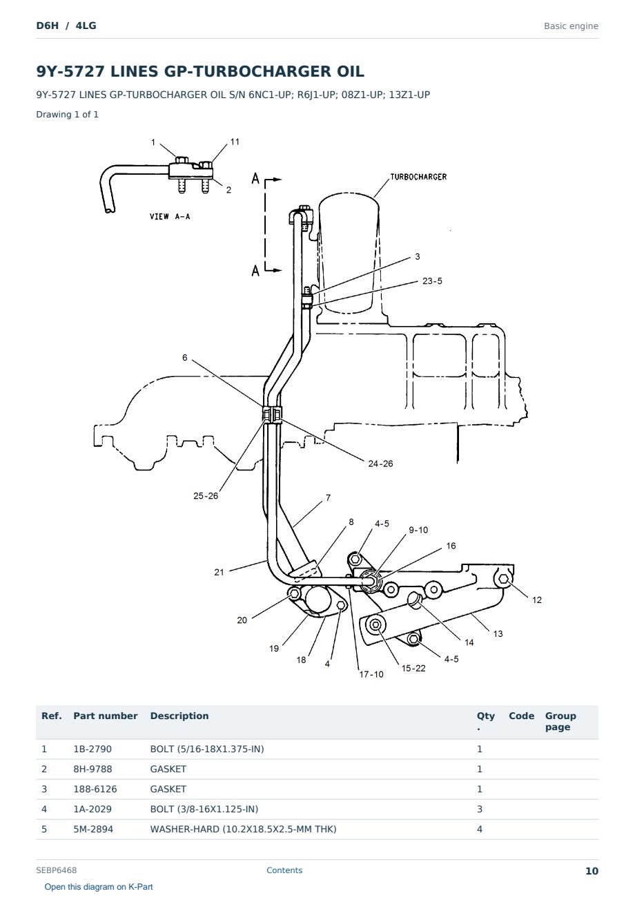Caterpillar D6H S/N 4LG Partsbook SEBP6468 (English) - sample page 10 of 10 Caterpillar D6H S/N 4LG Partsbook SEBP6468 (English) - sample page 10 of 10