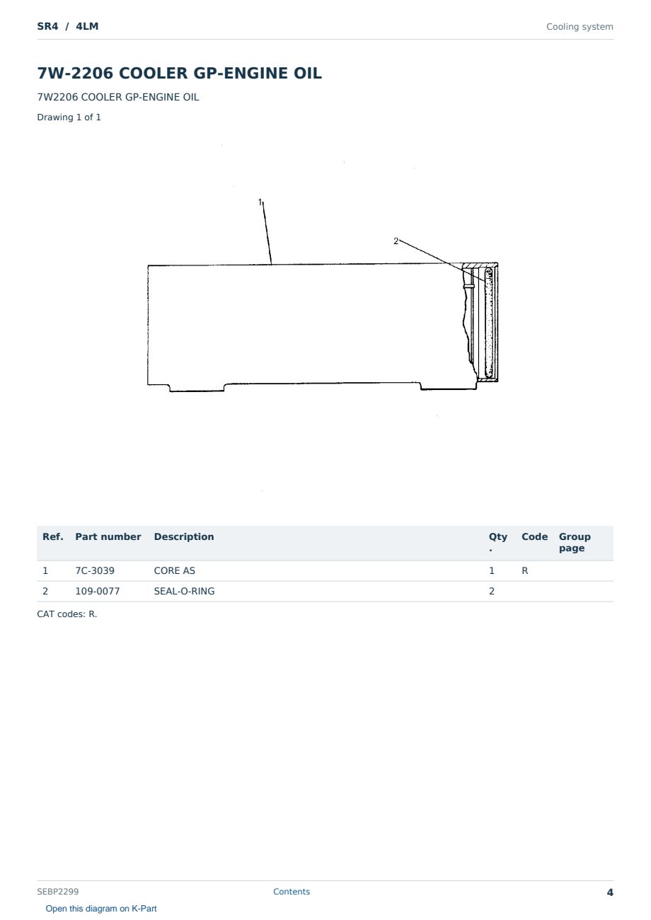 Caterpillar SR4 S/N 4LM Partsbook SEBP2299 (English) - sample page 4 of 10 Caterpillar SR4 S/N 4LM Partsbook SEBP2299 (English) - sample page 4 of 10