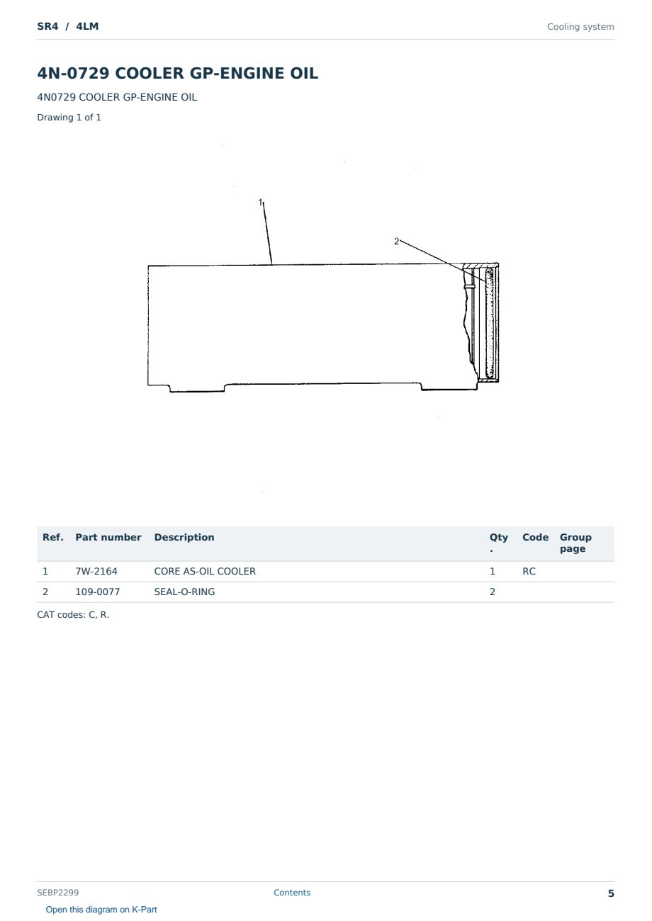 Caterpillar SR4 S/N 4LM Partsbook SEBP2299 (English) - sample page 5 of 10 Caterpillar SR4 S/N 4LM Partsbook SEBP2299 (English) - sample page 5 of 10