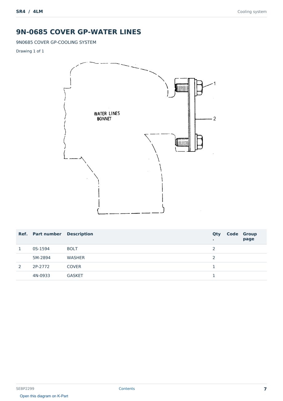 Caterpillar SR4 S/N 4LM Partsbook SEBP2299 (English) - sample page 7 of 10 Caterpillar SR4 S/N 4LM Partsbook SEBP2299 (English) - sample page 7 of 10