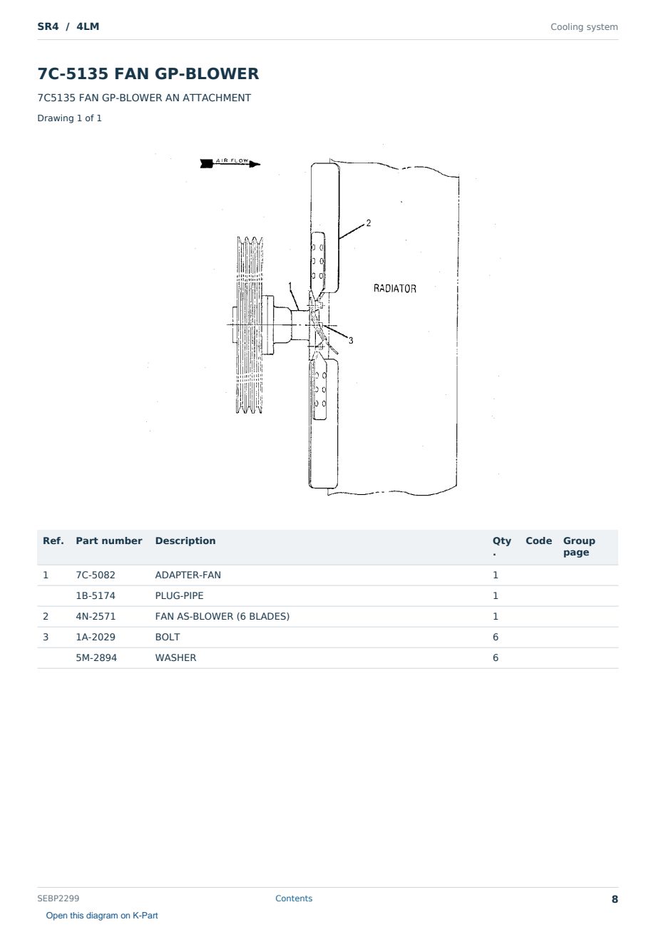 Caterpillar SR4 S/N 4LM Partsbook SEBP2299 (English) - sample page 8 of 10 Caterpillar SR4 S/N 4LM Partsbook SEBP2299 (English) - sample page 8 of 10