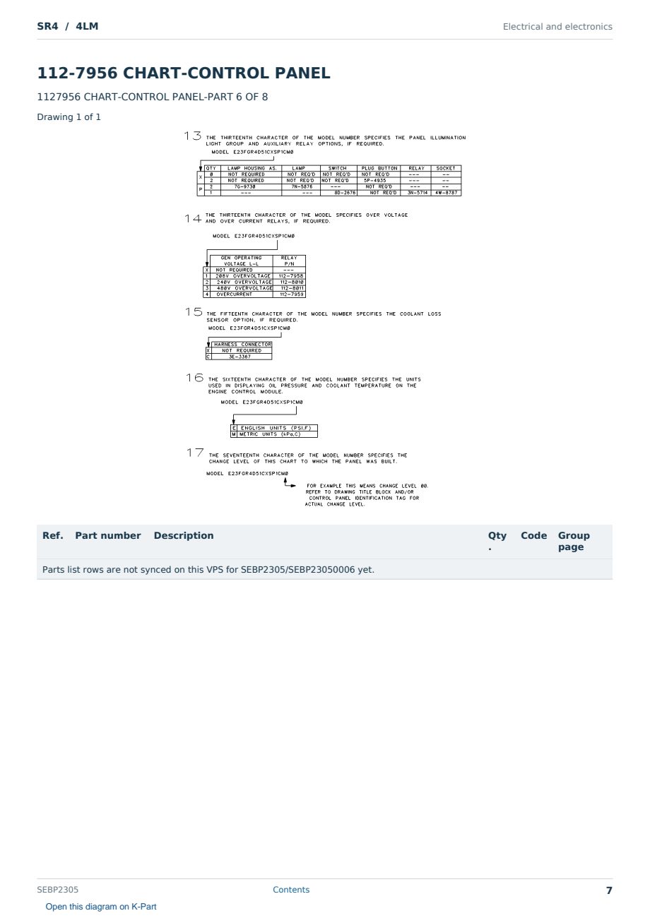 Caterpillar SR4 S/N 4LM Partsbook SEBP2305 (English) - sample page 7 of 10 Caterpillar SR4 S/N 4LM Partsbook SEBP2305 (English) - sample page 7 of 10